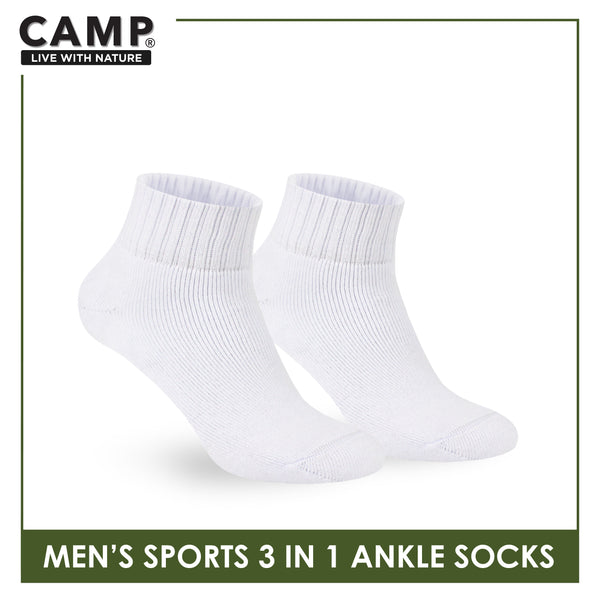 Camp Men's Cotton Thick Sports Ankle Socks 3 pairs in a pack CMS2