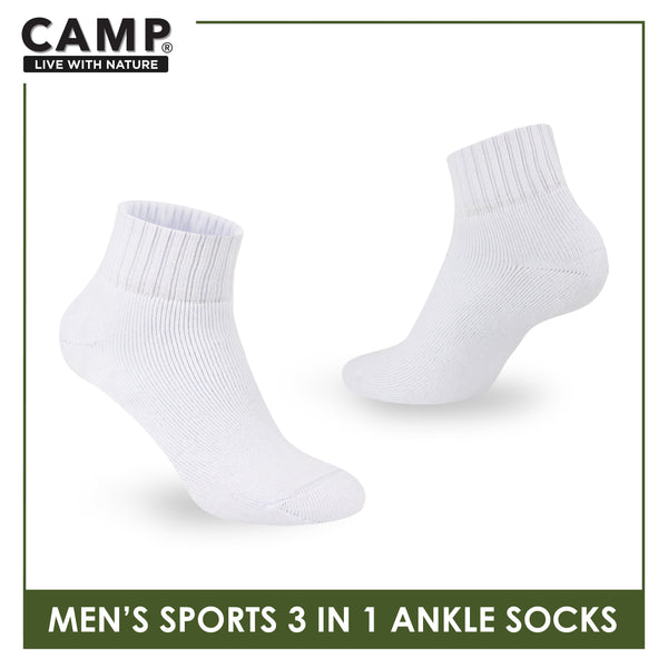 Camp Men's Cotton Thick Sports Ankle Socks 3 pairs in a pack CMS2