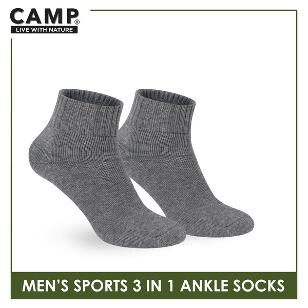 Camp Men's Cotton Thick Sports Ankle Socks 3 pairs in a pack CMS2