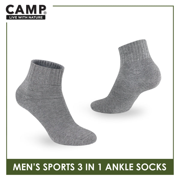 Camp Men's Cotton Thick Sports Ankle Socks 3 pairs in a pack CMS2