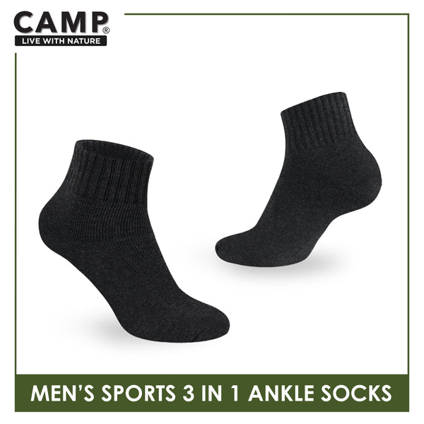 Camp Men's Cotton Thick Sports Ankle Socks 3 pairs in a pack CMS2