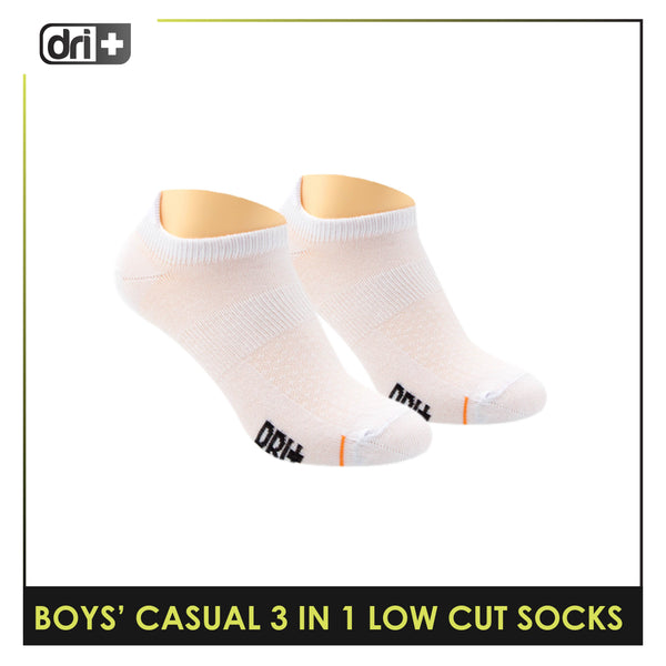 Dri Plus Boys Thin Casual Low Cut Socks 3 pairs in a pack DBCKG5