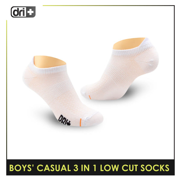 Dri Plus Boys Thin Casual Low Cut Socks 3 pairs in a pack DBCKG5