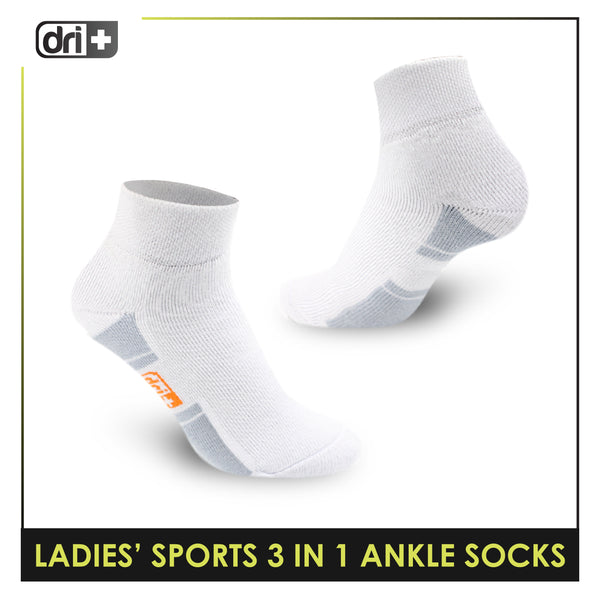 Dri Plus Ladies' Thick Sports Ankle Cut Socks 3 Pairs in a pack DLSKG16