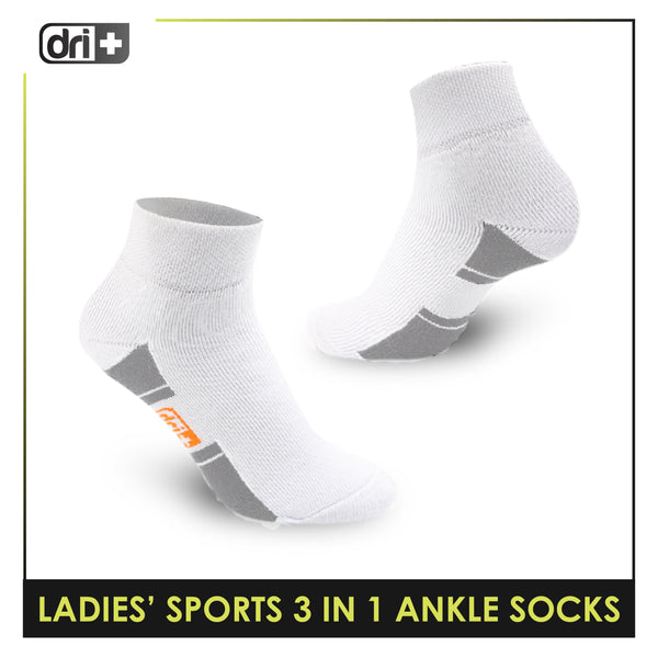 Dri Plus Ladies' Thick Sports Ankle Cut Socks 3 Pairs in a pack DLSKG16
