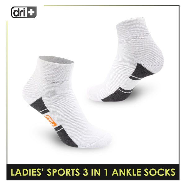 Dri Plus Ladies' Thick Sports Ankle Cut Socks 3 Pairs in a pack DLSKG16