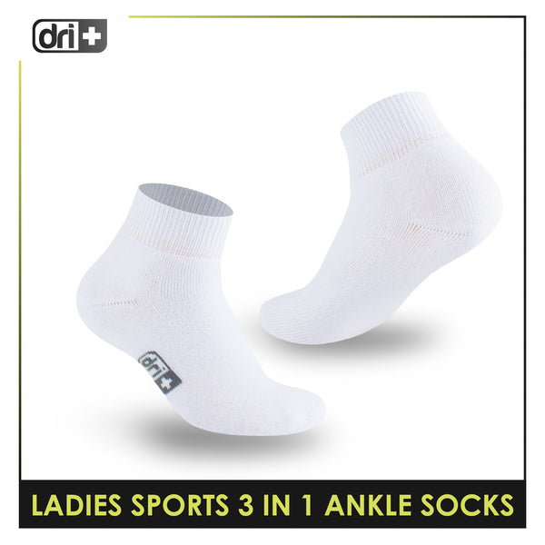Dri Plus Ladies' Thick Sports Ankle Cut Socks 3 pairs in a pack DLSKG20