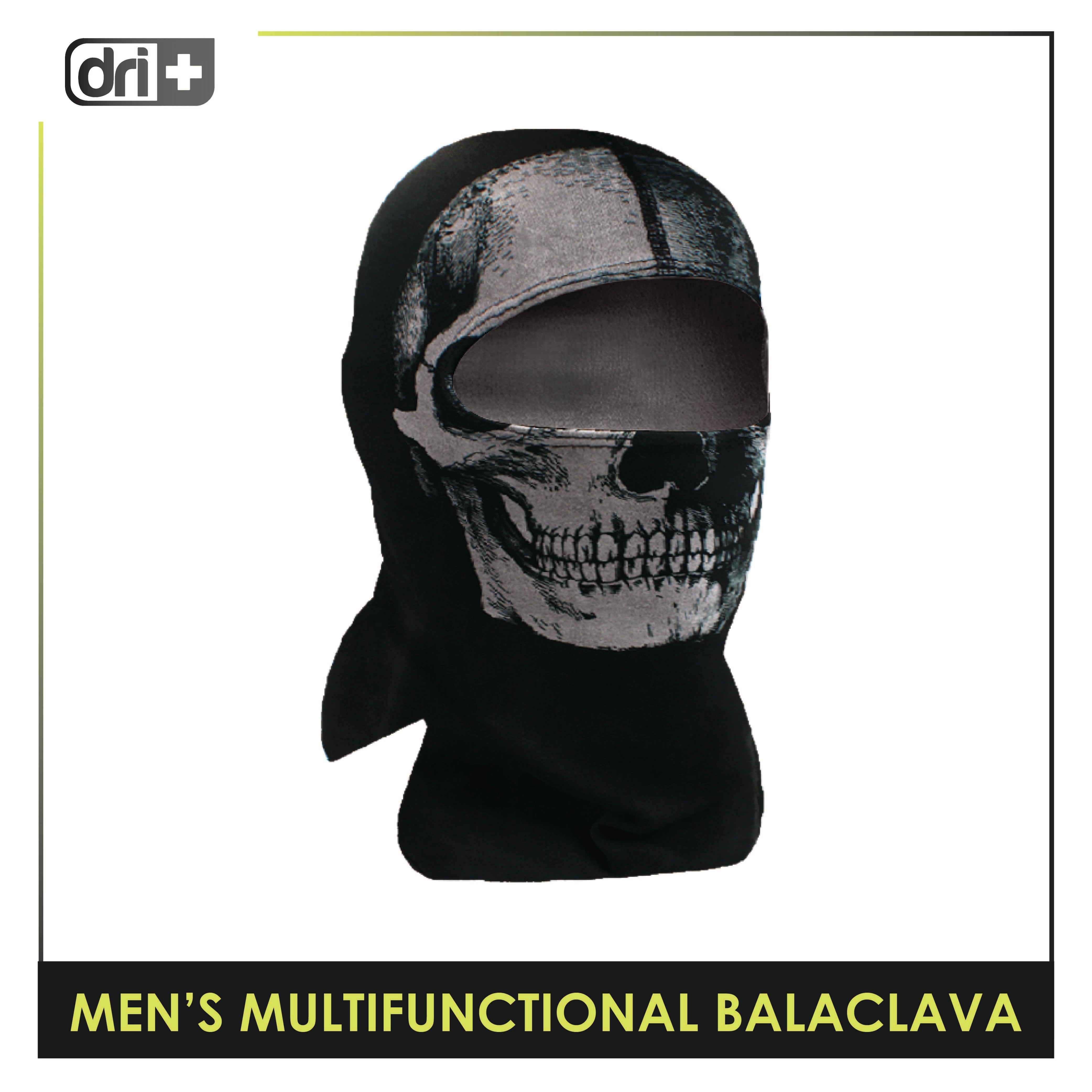 Dri Plus Men's Grim Squad Washable Moisture Wicking Balaclava 1 piece DMBGS3402