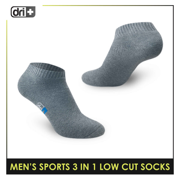 Dri Plus Men's Cotton Thick Sports Low Cut Socks 3 pairs in a pack DMSKG14
