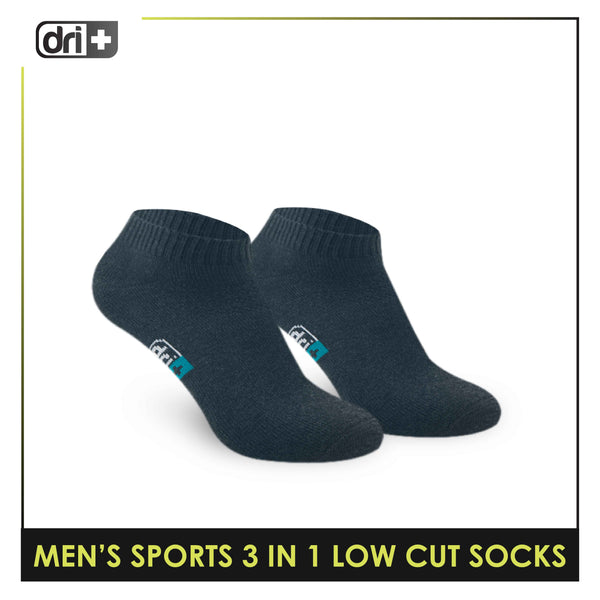 Dri Plus Men's Cotton Thick Sports Low Cut Socks 3 pairs in a pack DMSKG14