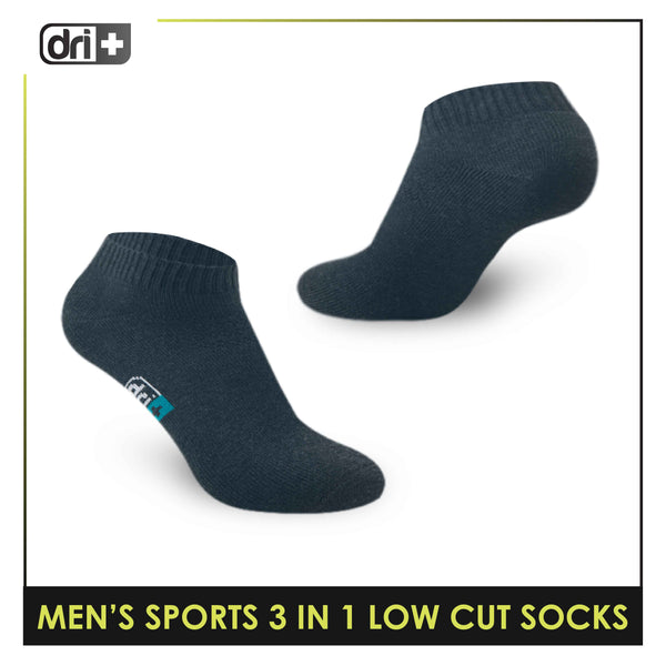 Dri Plus Men's Cotton Thick Sports Low Cut Socks 3 pairs in a pack DMSKG14