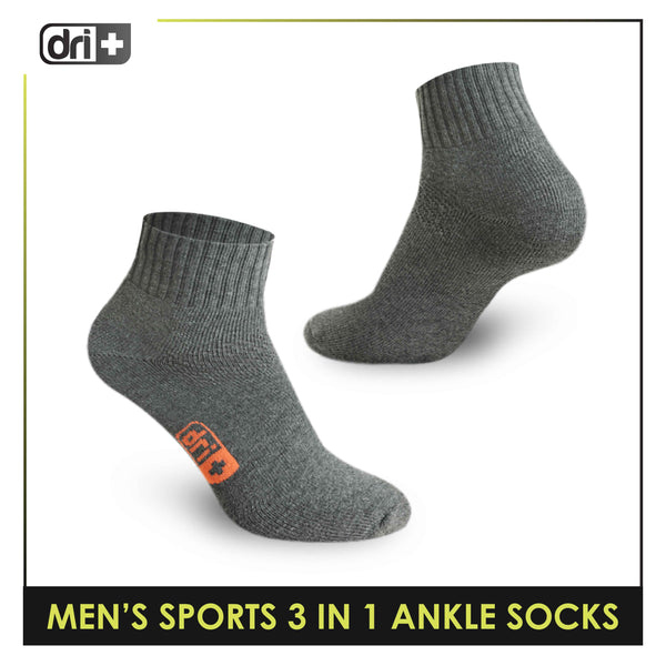 Dri Plus Men's Cotton Thick Sports Ankle Socks 3 pairs in a pack DMSKG15