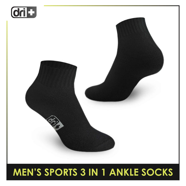 Dri Plus Men's Cotton Thick Sports Ankle Socks 3 pairs in a pack DMSKG15