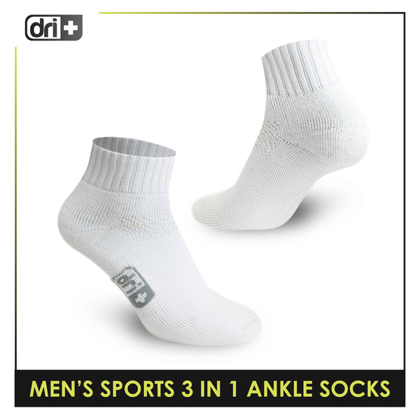Dri Plus Men's Cotton Thick Sports Ankle Socks 3 pairs in a pack DMSKG15