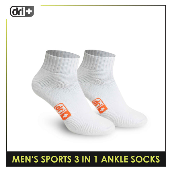 Dri Plus Men's Cotton Thick Sports Ankle Socks 3 pairs in a pack DMSKG15