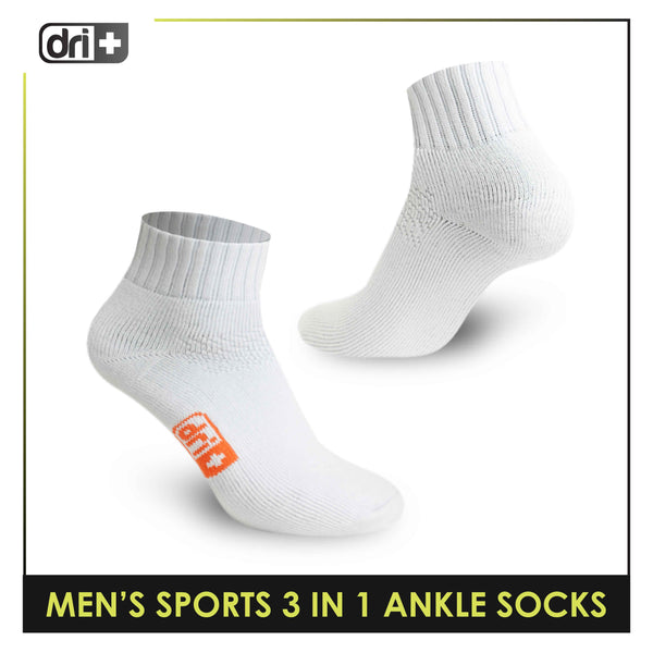 Dri Plus Men's Cotton Thick Sports Ankle Socks 3 pairs in a pack DMSKG15