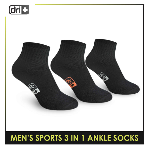 Dri Plus Men's Cotton Thick Sports Ankle Socks 3 pairs in a pack DMSKG15