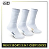 Dri Plus Men's Thick Cotton Sports Crew Length Socks 3 pairs in a pack DMSKG16