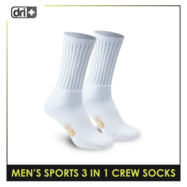 Dri Plus Men's Thick Cotton Sports Crew Length Socks 3 pairs in a pack DMSKG16