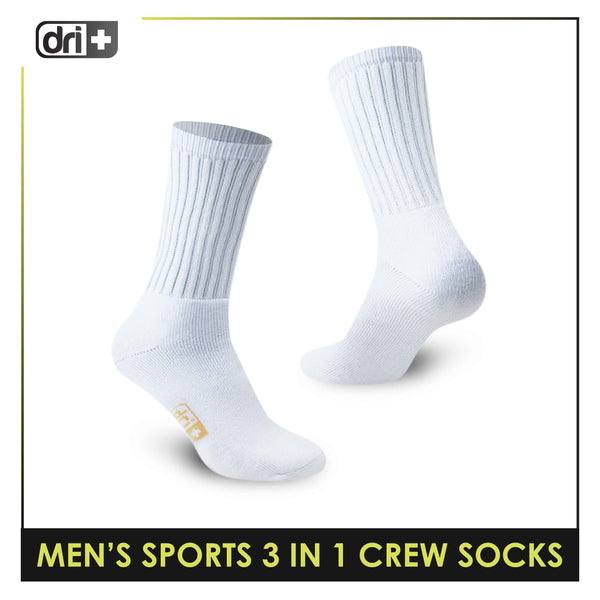 Dri Plus Men's Thick Cotton Sports Crew Length Socks 3 pairs in a pack DMSKG16