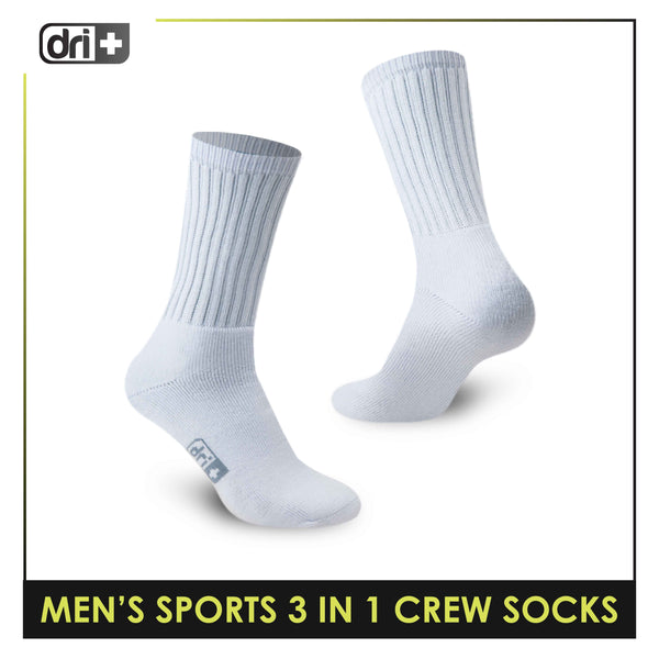 Dri Plus Men's Thick Cotton Sports Crew Length Socks 3 pairs in a pack DMSKG16