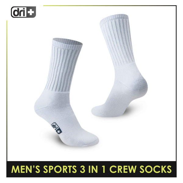 Dri Plus Men's Thick Cotton Sports Crew Length Socks 3 pairs in a pack DMSKG16