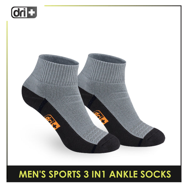 Dri Plus Men's Thick Sports Ankle Socks 3 pairs in a pack DMSKG18