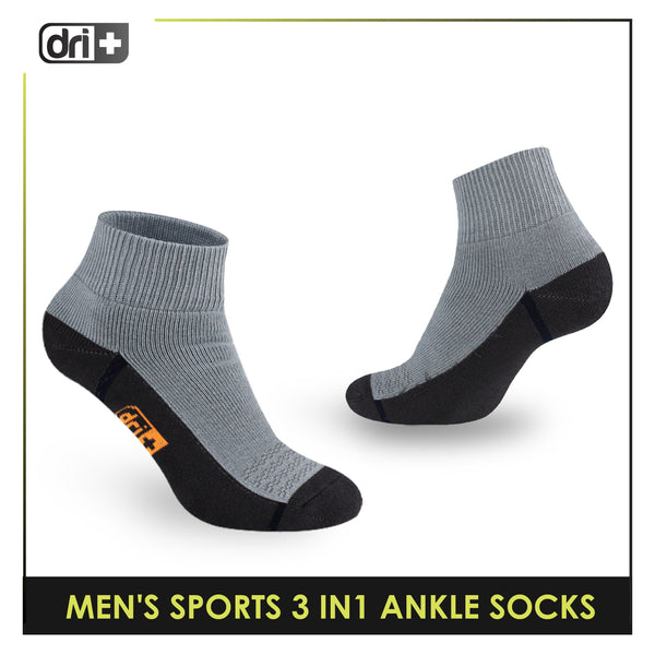 Dri Plus Men's Thick Sports Ankle Socks 3 pairs in a pack DMSKG18