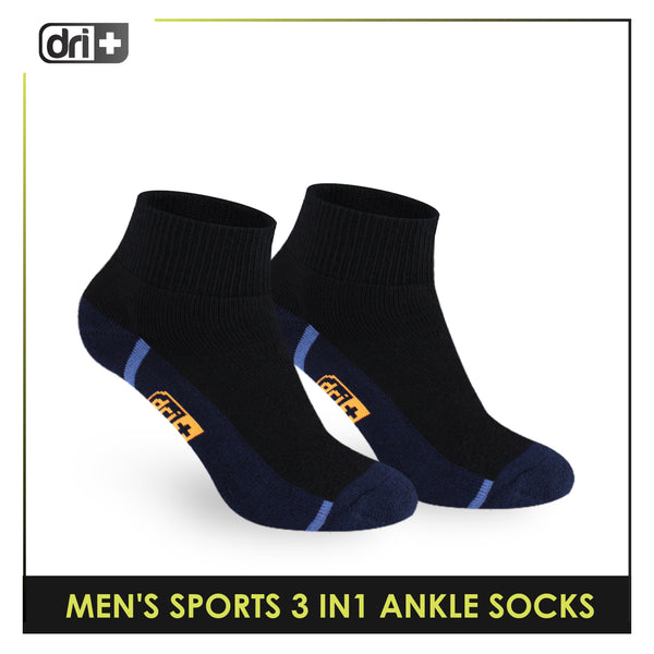 Dri Plus Men's Thick Sports Ankle Socks 3 pairs in a pack DMSKG18