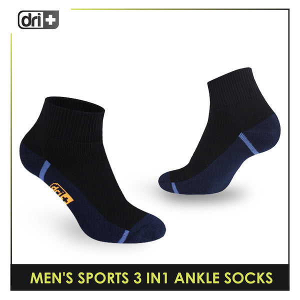 Dri Plus Men's Thick Sports Ankle Socks 3 pairs in a pack DMSKG18