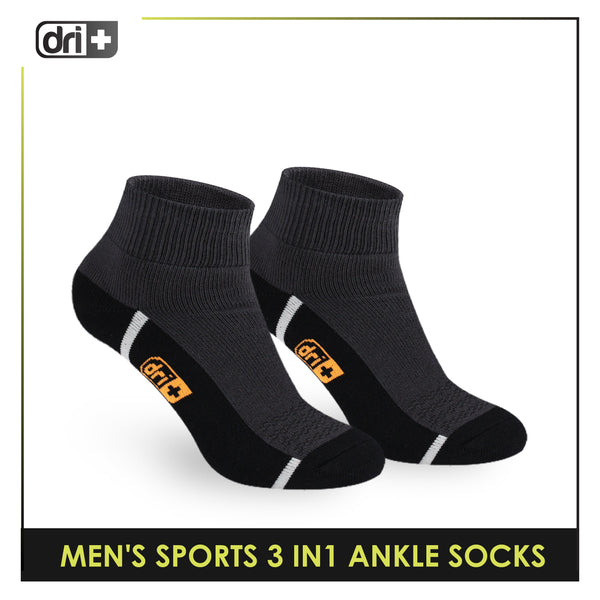 Dri Plus Men's Thick Sports Ankle Socks 3 pairs in a pack DMSKG18