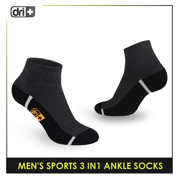 Dri Plus Men's Thick Sports Ankle Socks 3 pairs in a pack DMSKG18