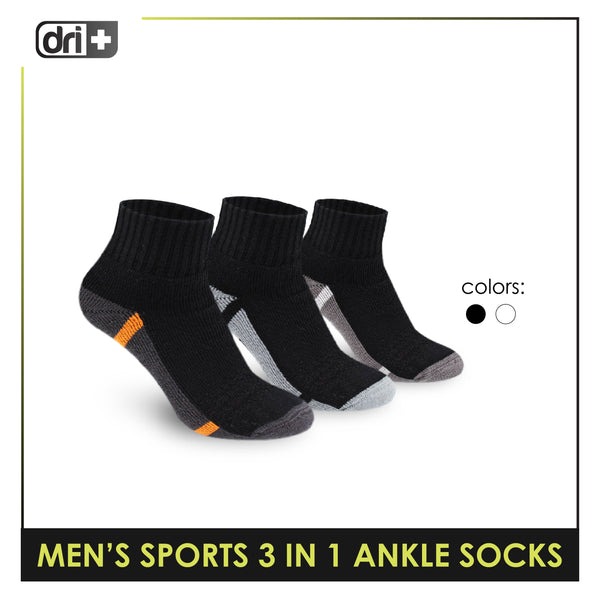 Dri Plus Men's Thick Sports Ankle Socks 3 pairs in a pack DMSKG18
