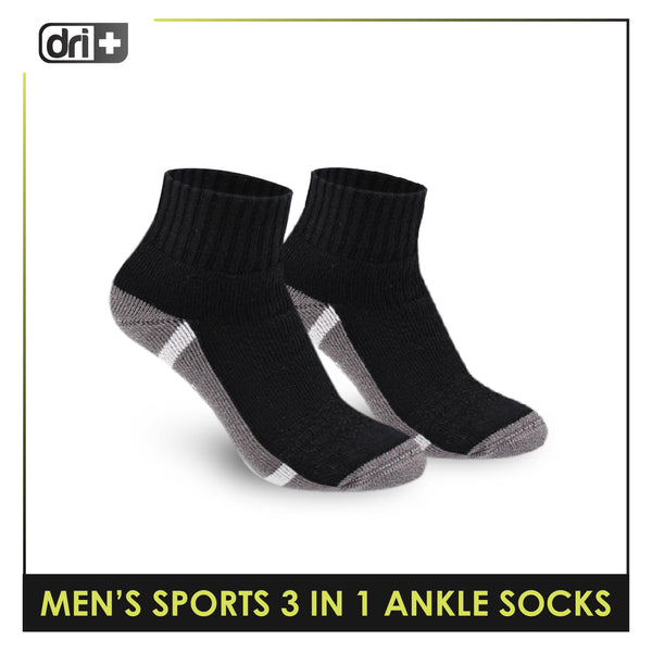 Dri Plus Men's Thick Sports Ankle Socks 3 pairs in a pack DMSKG18