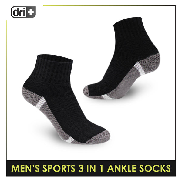 Dri Plus Men's Thick Sports Ankle Socks 3 pairs in a pack DMSKG18