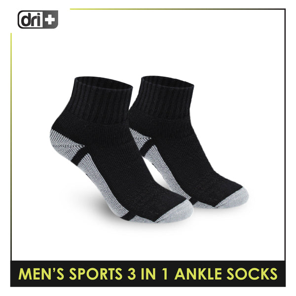 Dri Plus Men's Thick Sports Ankle Socks 3 pairs in a pack DMSKG18