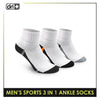 Dri Plus Men's Thick Sports Ankle Socks 3 pairs in a pack DMSKG18