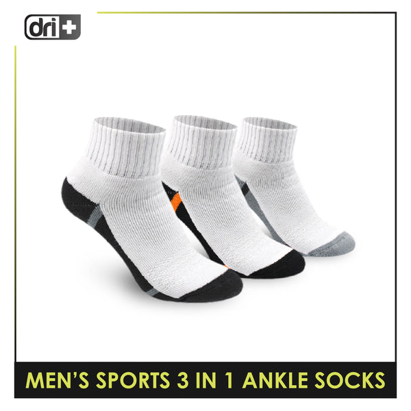 Dri Plus Men's Thick Sports Ankle Socks 3 pairs in a pack DMSKG18