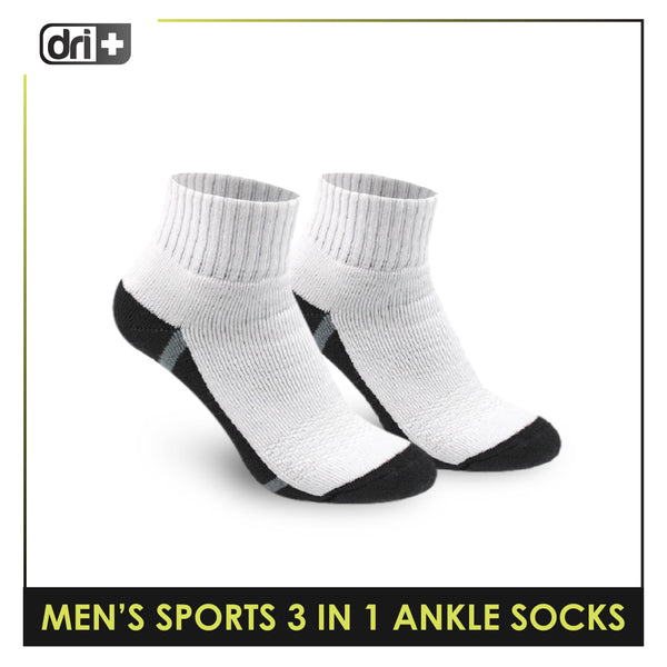 Dri Plus Men's Thick Sports Ankle Socks 3 pairs in a pack DMSKG18