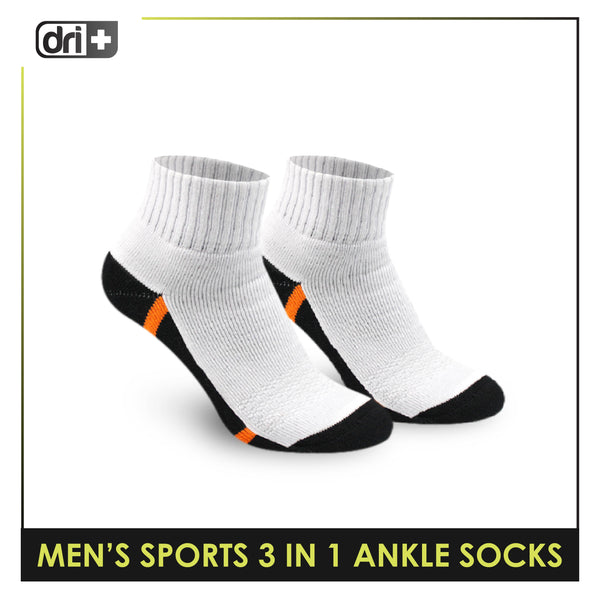 Dri Plus Men's Thick Sports Ankle Socks 3 pairs in a pack DMSKG18