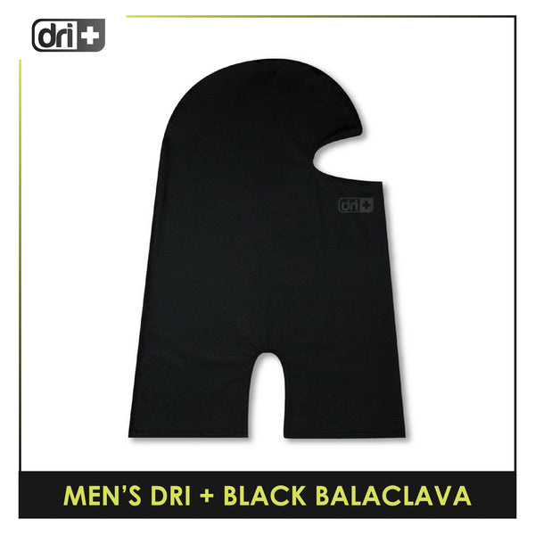 Dri Plus Men's Black Washable Multi-Functional Moisture Wicking Balaclava 1 piece DUMB512