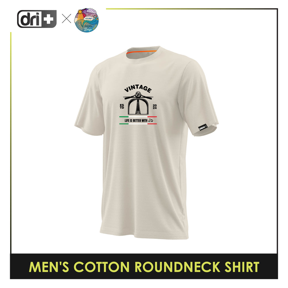 Dri Plus x ArmyNavy Vespa Pilipinas Men's Vintage Anti-Odor Sweat Wicking Cotton+ Shirt 1 pc EVUMSR3