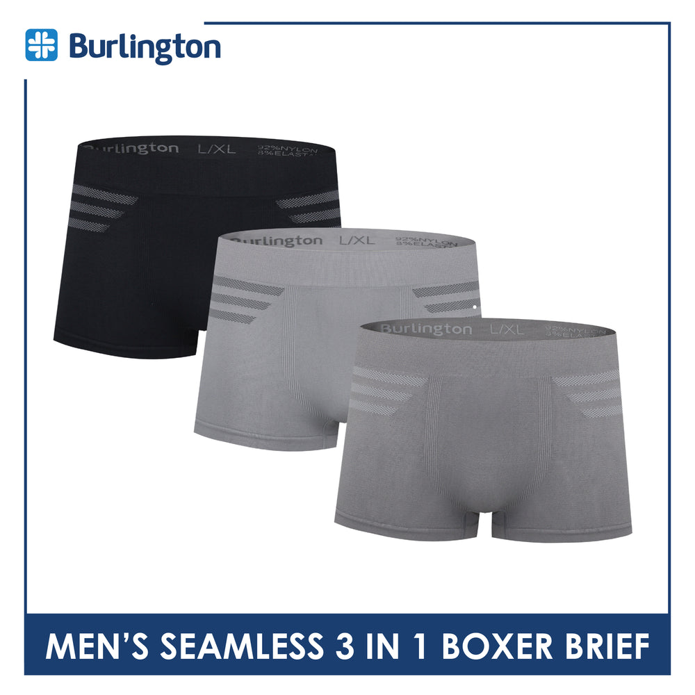 Burlington Men's Seamless Boxer Brief 3 pieces in a pack GTMBBG20