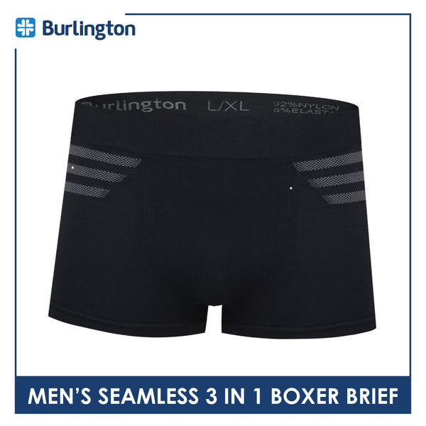 Burlington Men's Seamless Boxer Brief 3 pieces in a pack GTMBBG20