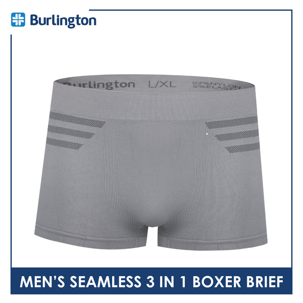 Burlington Men's Seamless Boxer Brief 3 pieces in a pack GTMBBG20