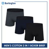Burlington Men's Cotton Boxer Brief 3 pieces in a pack GTMBBG22