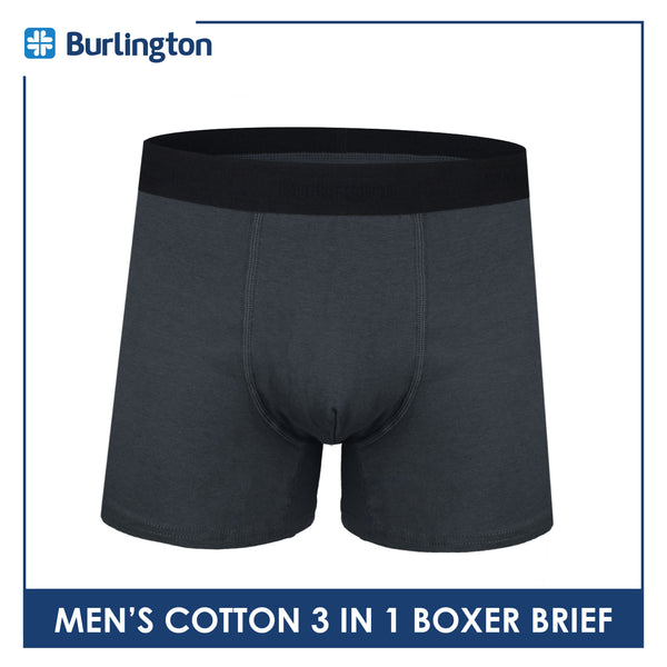 Burlington Men's Cotton Boxer Brief 3 pieces in a pack GTMBBG22