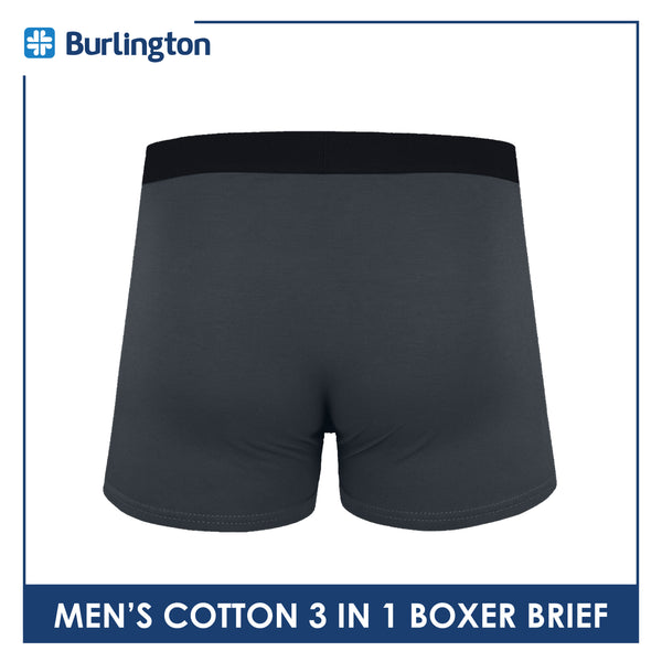 Burlington Men's Cotton Boxer Brief 3 pieces in a pack GTMBBG22