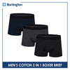 Burlington Men's Cotton Boxer Brief 3 pieces in a pack GTMBBG23