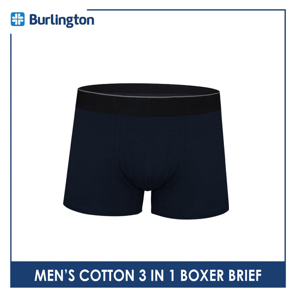 Burlington Men's Cotton Boxer Brief 3 pieces in a pack GTMBBG23